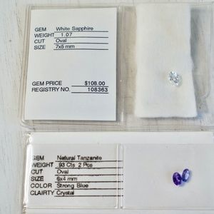 White Sapphire & Natural Tanzanite Stones